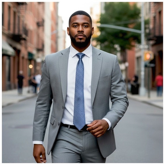 Vineyard Vines Men’s Navy Blue Geometric Tie. 60” x 4” - Picture 3 of 17